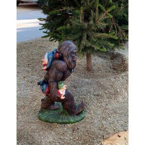 Schlepping The Garden Gnomes Bigfoot Yeti Indoor/Outdoor Garden Statue